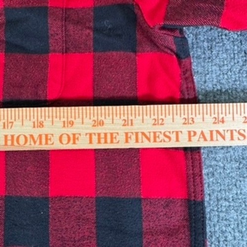 Lands End Flannel Shirt Mens L Buffalo Check Cotton Traditional Fit Red Black - Picture 10 of 11